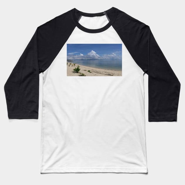 tropical beach view Baseball T-Shirt by likbatonboot